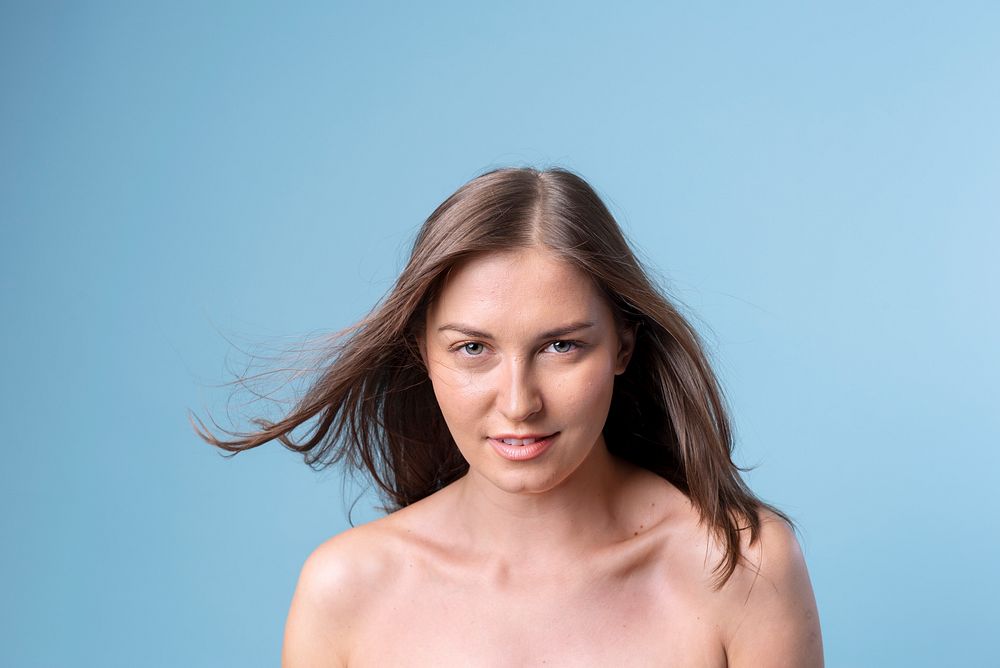 Sexy bare chested woman portrait