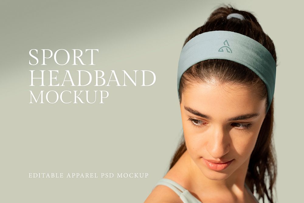 Headband mockup psd woman sport apparel shoot