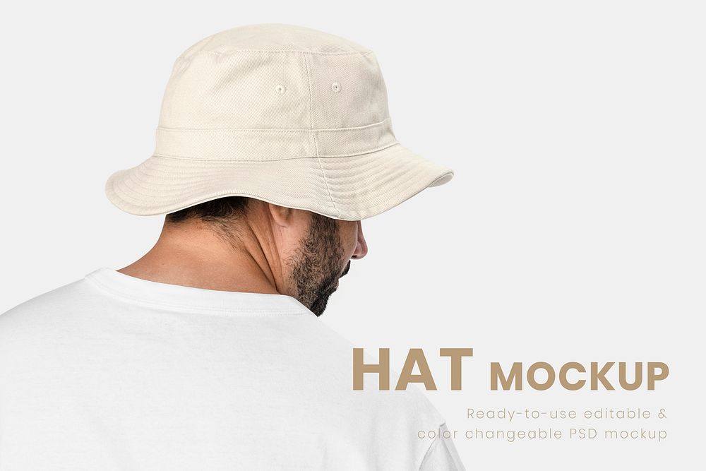 Unbleached hat mockup psd editable template