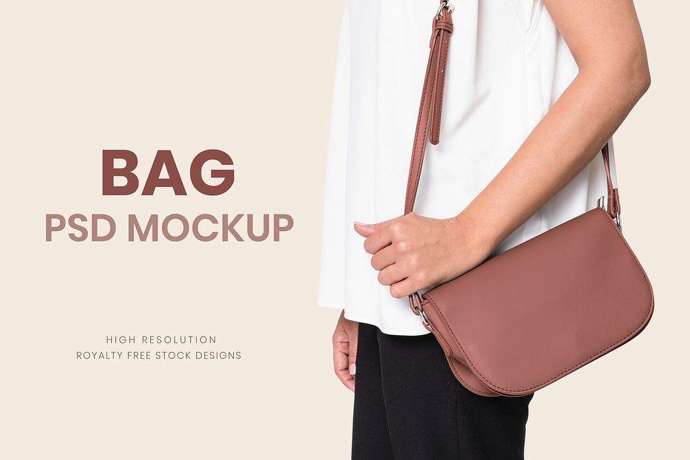 Editable shoulder bag mockup psd