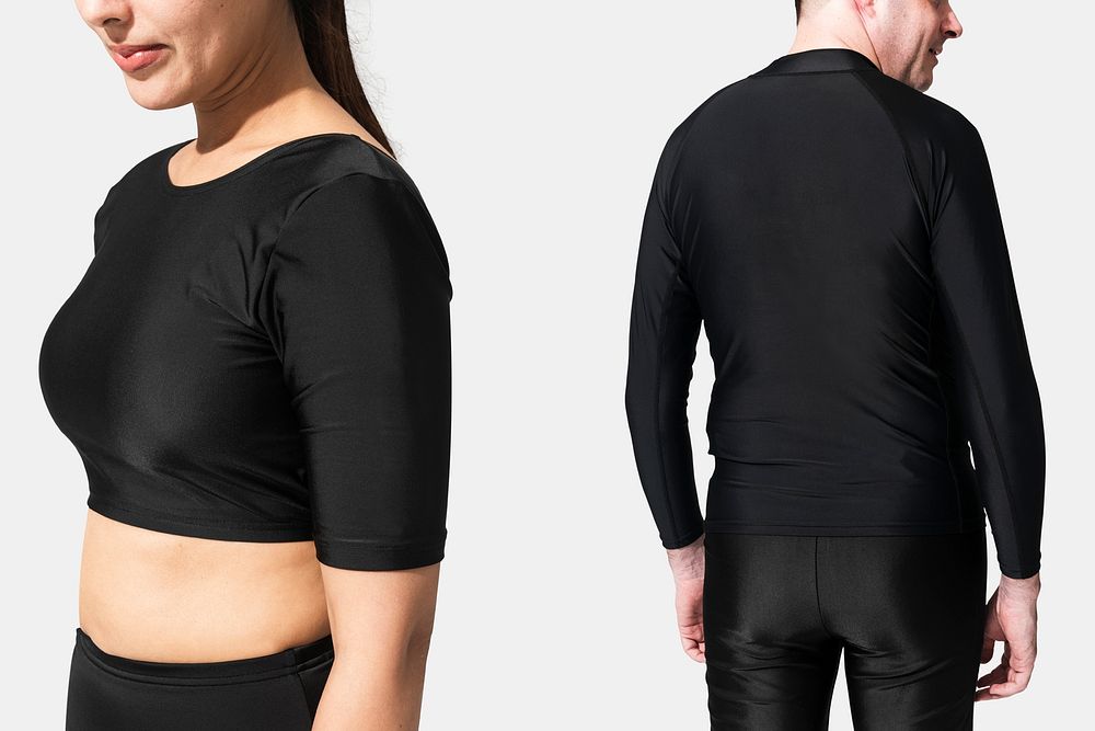 Black swimwear mockup psd for summer apparel ad