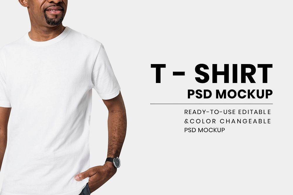 Casual t-shirt mockup psd menswear | Premium PSD - rawpixel
