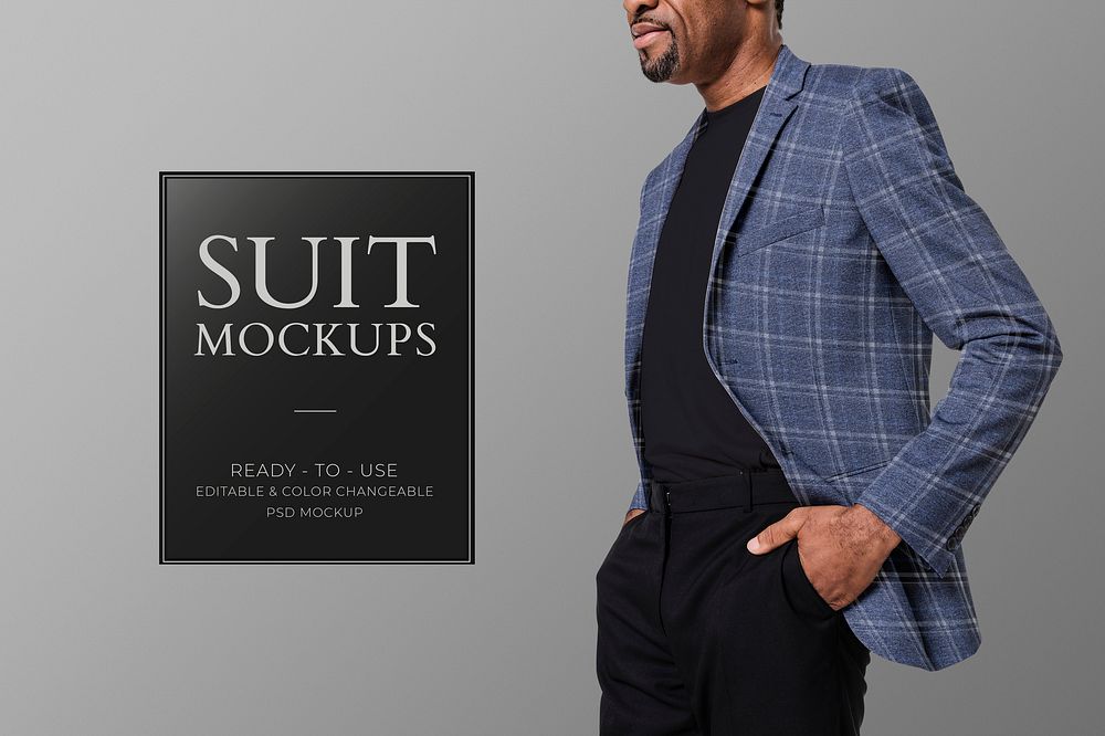 Suit mockup psd for formal menswear ad