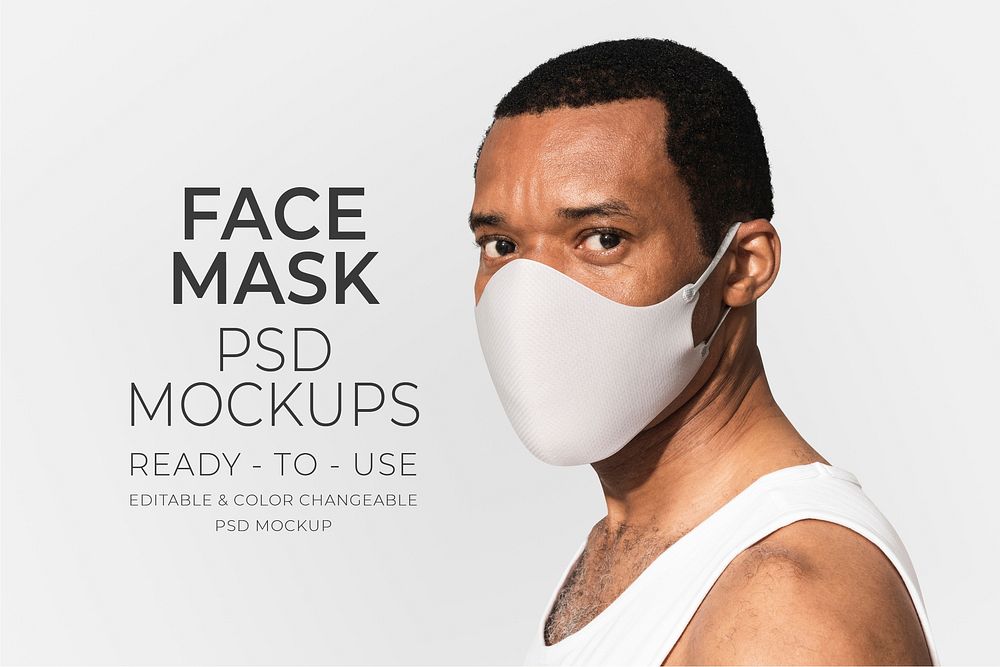 Face mask mockup psd for the new normal lifestyle 