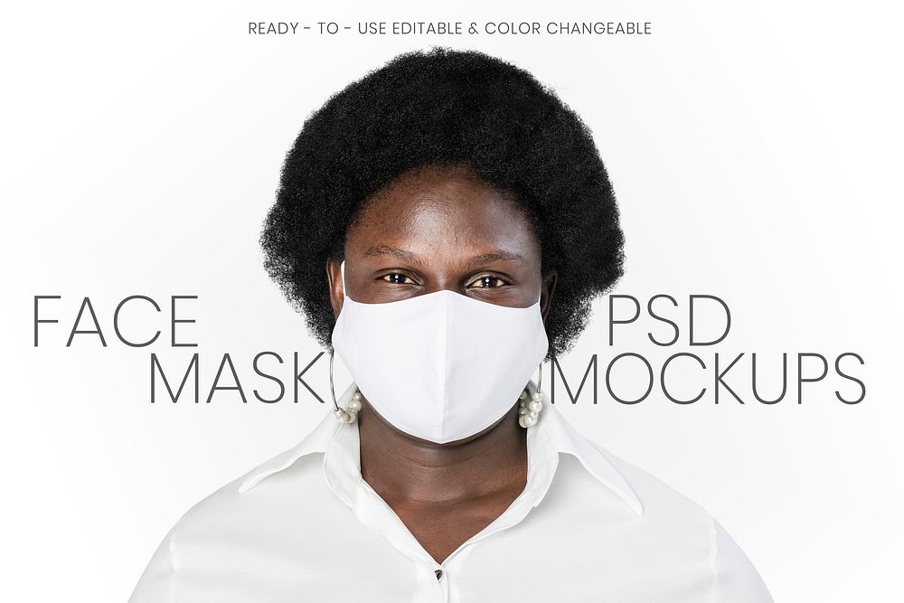 Face mask mockup psd for the new normal lifestyle 