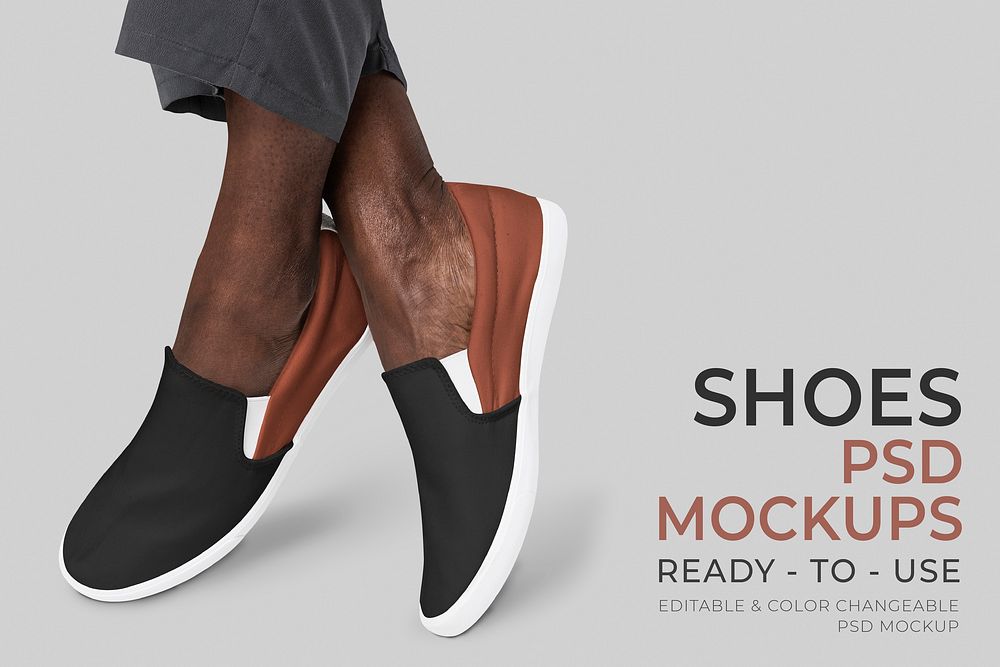Editable shoes mockup psd for loafer
