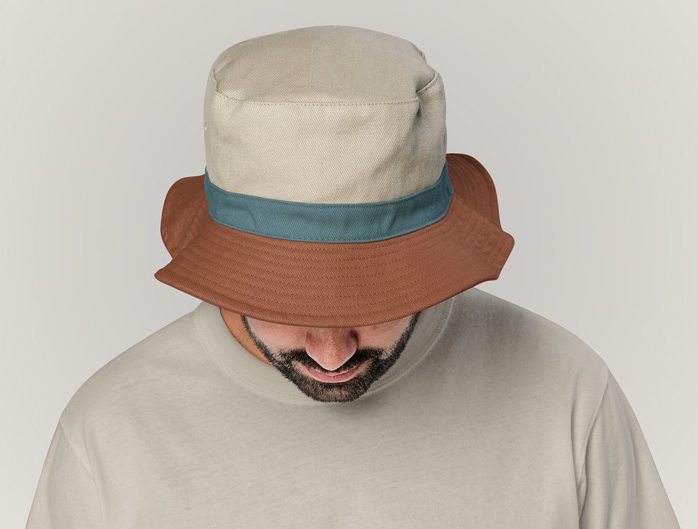 Bucket hat mockup psd men&rsquo;s fashion, front view
