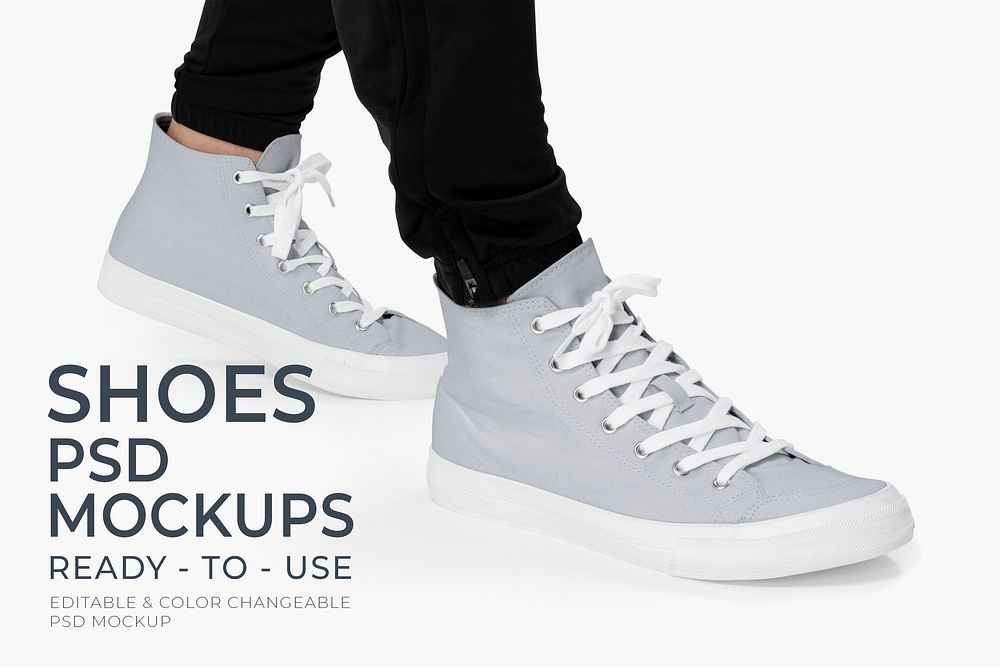 Editable shoes mockup psd for high-top sneaker