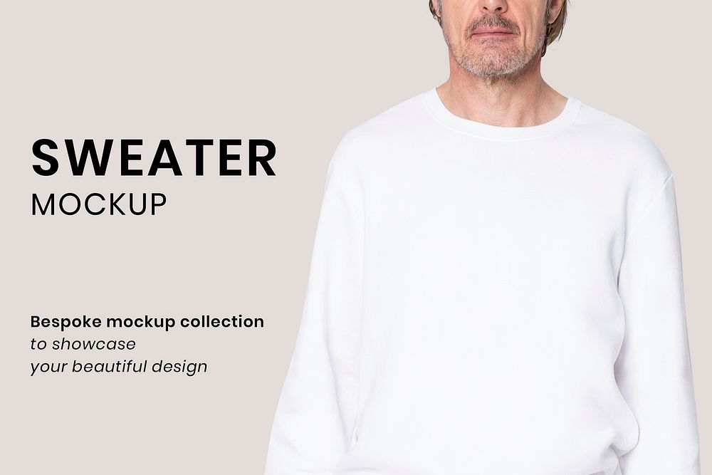 Sweater mockup psd for senior winter apparel editable ad