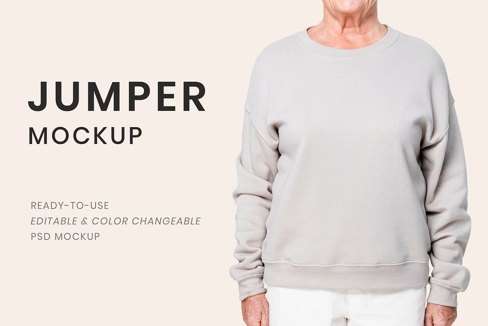 Jumper mockup psd for senior winter apparel editable ad
