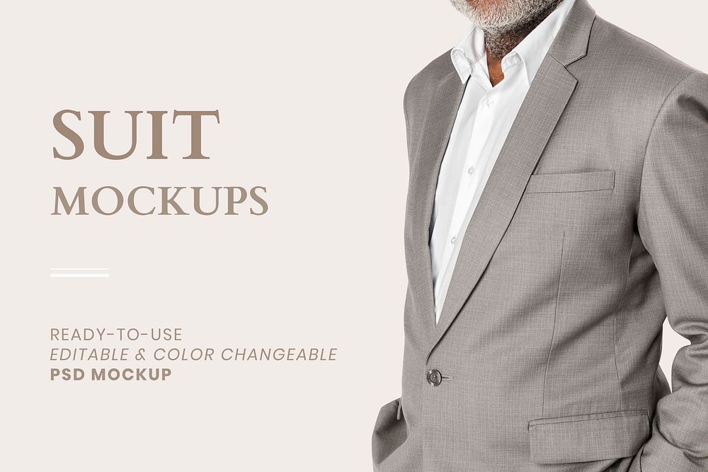 Editable suit mockup psd for business men&rsquo;s apparel ad
