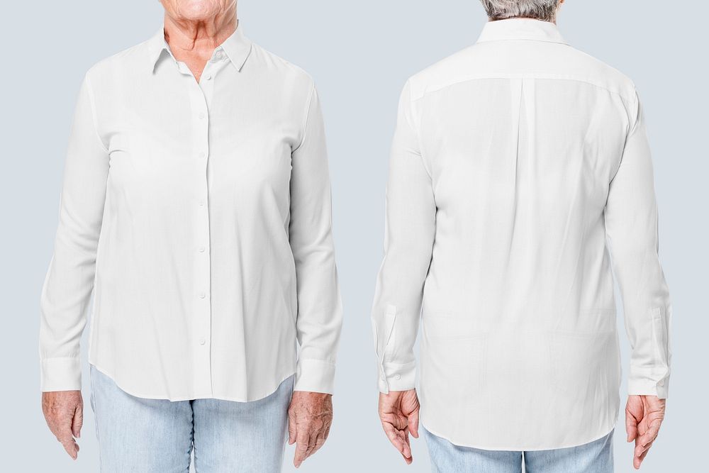 Women&rsquo;s white shirt psd mockup business fashion