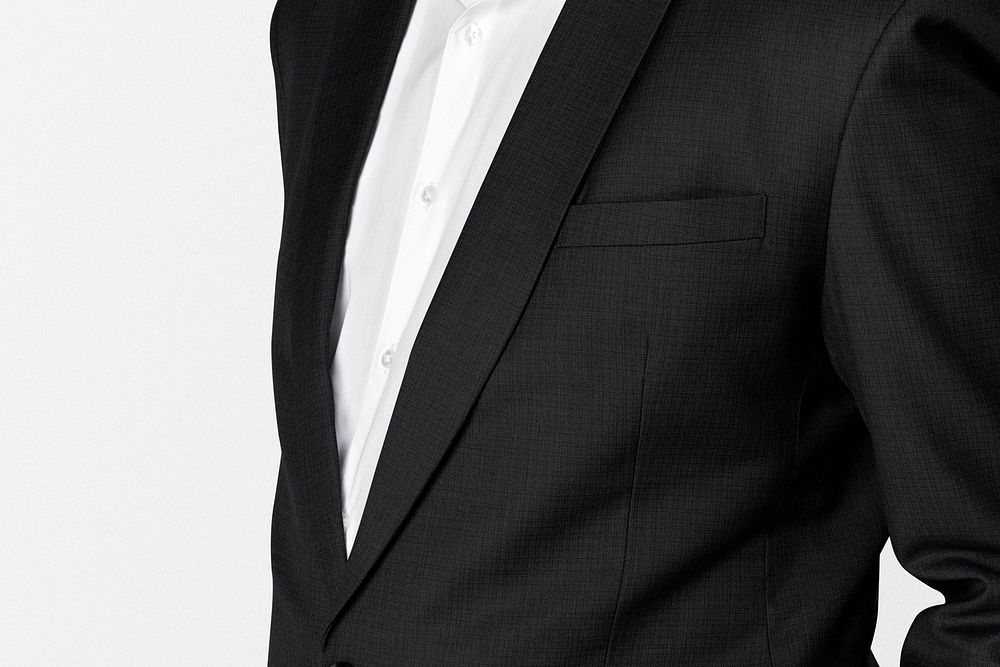 Black business suit mockup psd formal attire men’s apparel