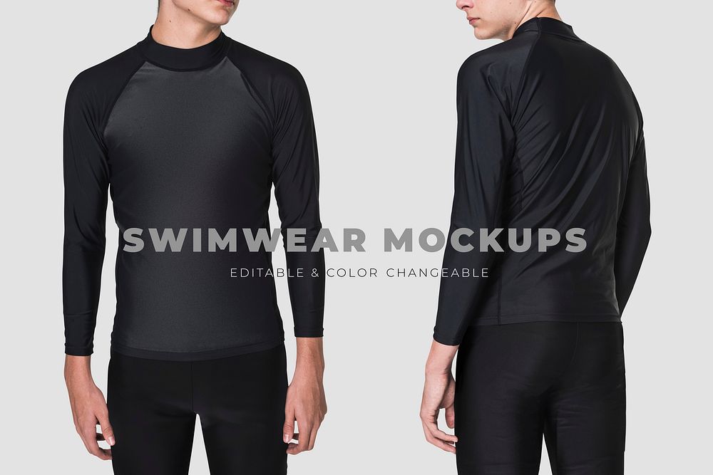 Editable men&rsquo;s swimwear mockup psd template for summer apparel ad