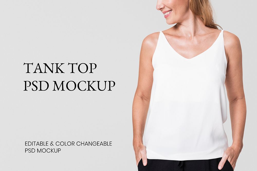 Tank top mockup psd editable for womenswear ad