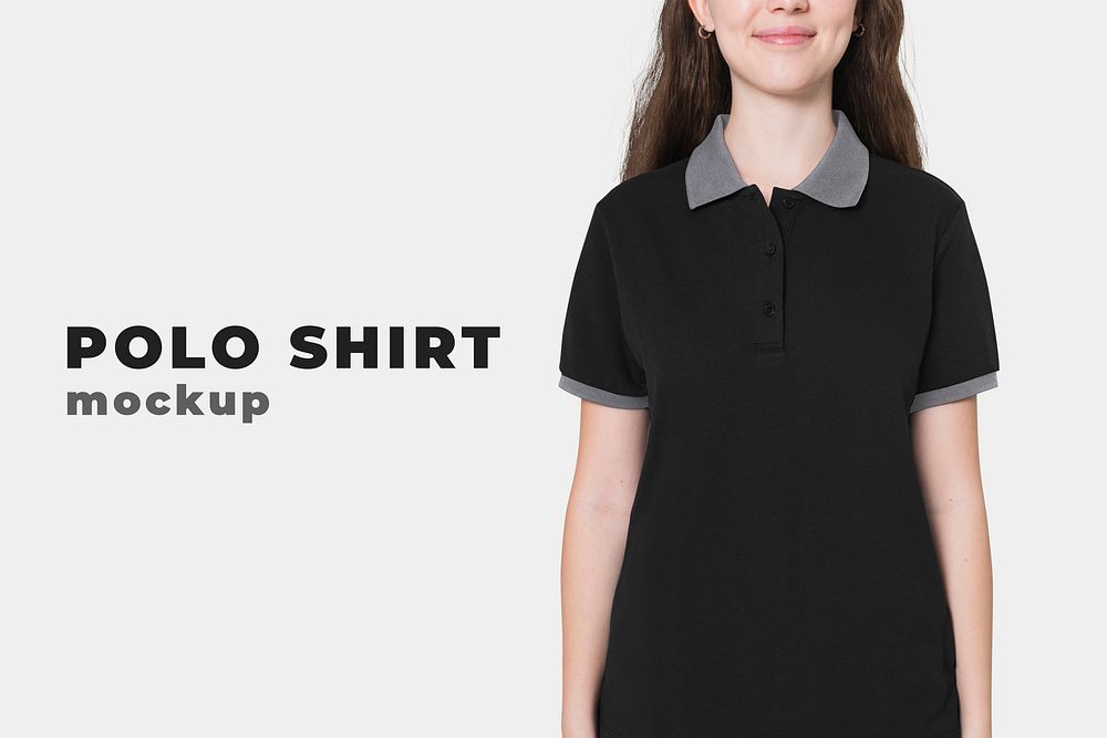 Editable polo t-shirt mockup psd template for youth apparel ad
