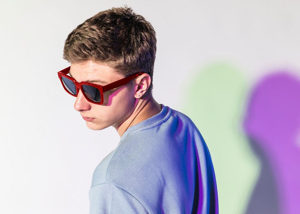 White sunglasses mockup psd for youth fashion photoshoot
