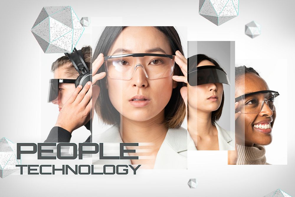 Smart glasses psd banner futuristic technology