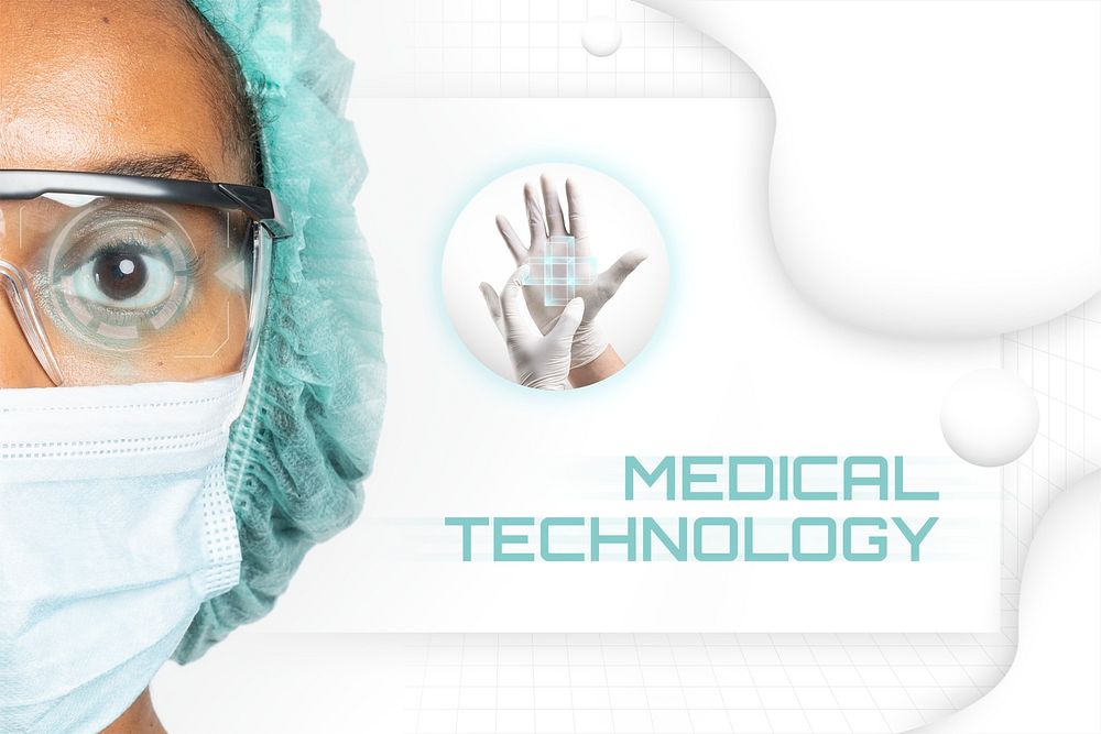 Medical professional psd mockup in medical uniform working in virtual screen