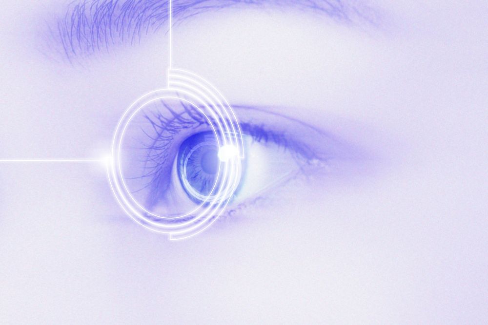 Biometric retina eye scan mockup psd identification technology