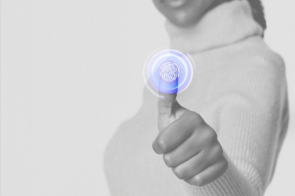Fingerprint mockup psd biometric identification technology