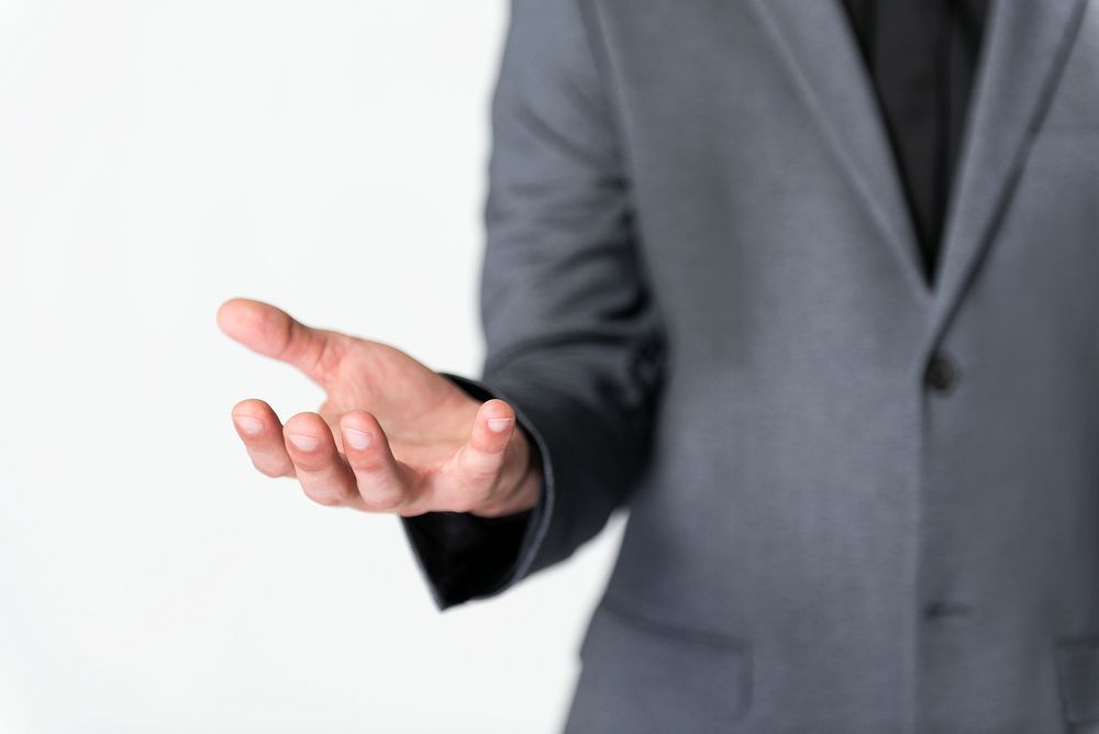 Businessman's hand in a holding posture 