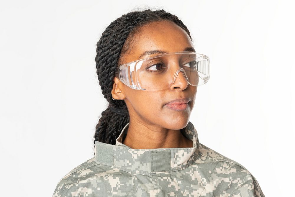 Female soldier portrait in a uniform