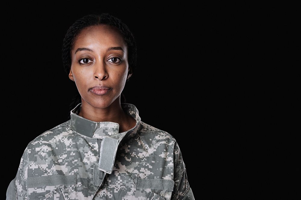 Female soldier in a uniform portrait