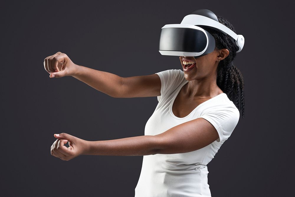 Virtual reality headset mockup psd gaming technology