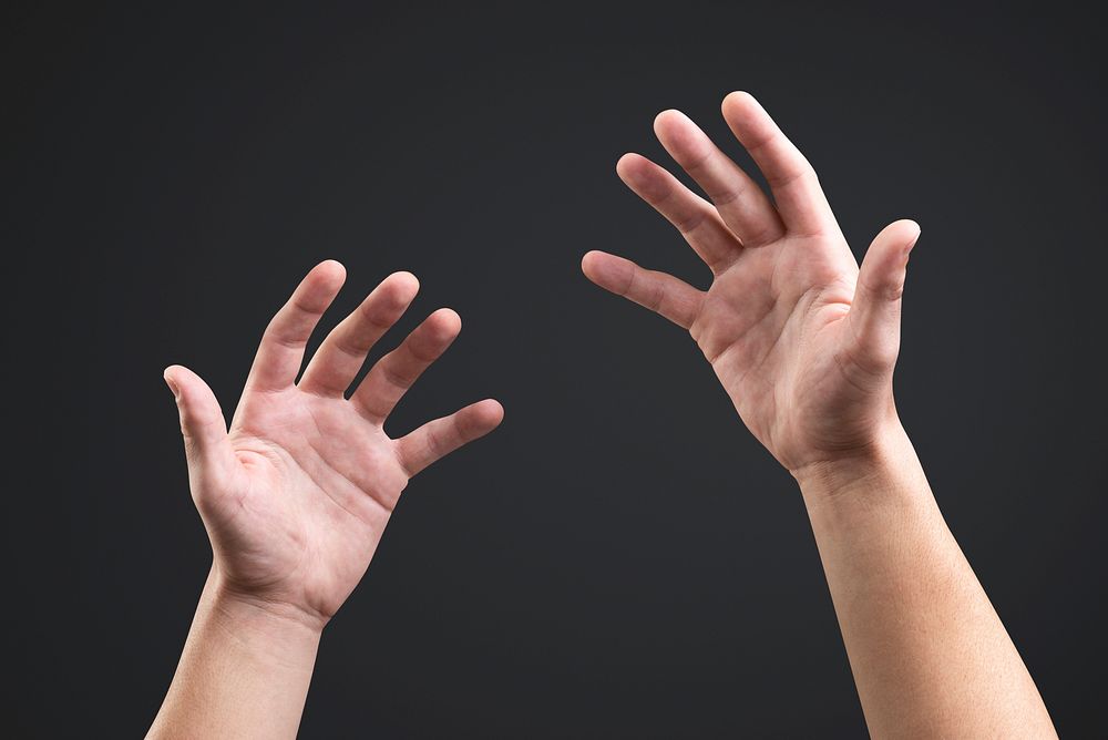 Human hands reaching for each other digital technology social media cover