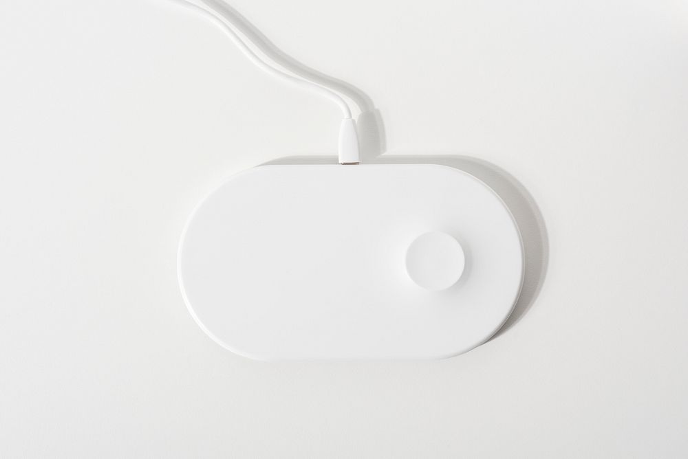 White wireless charger pad for mobile phone