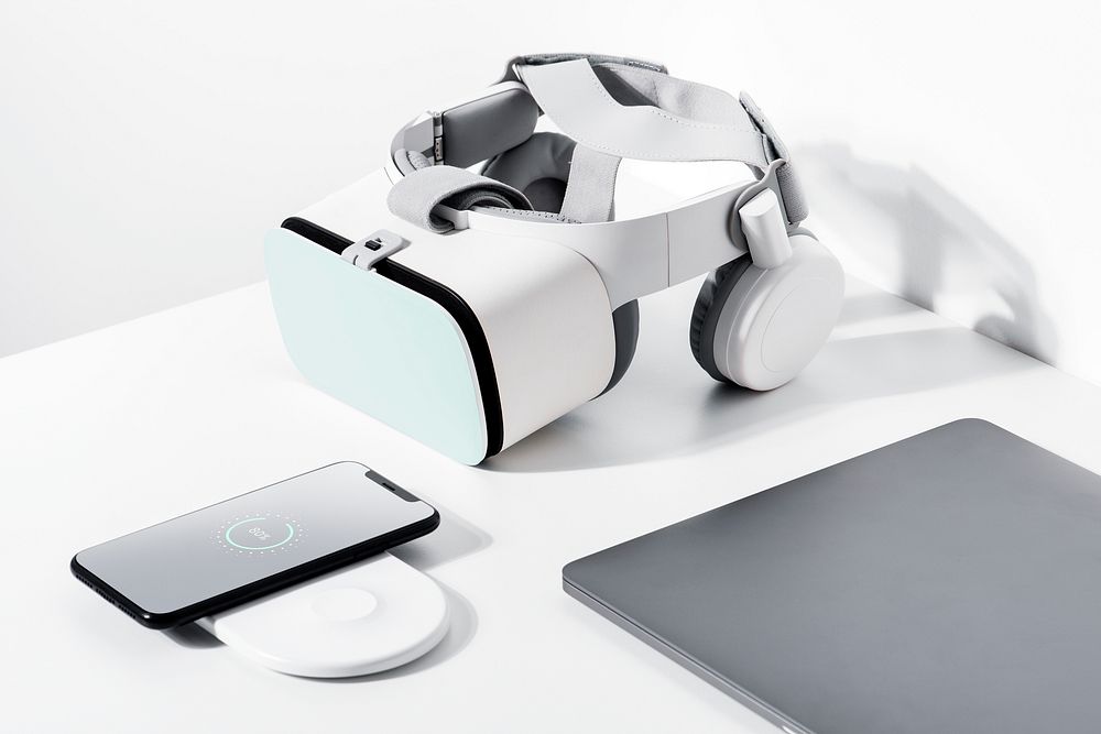 VR headset mockup psd by computer gaming technology