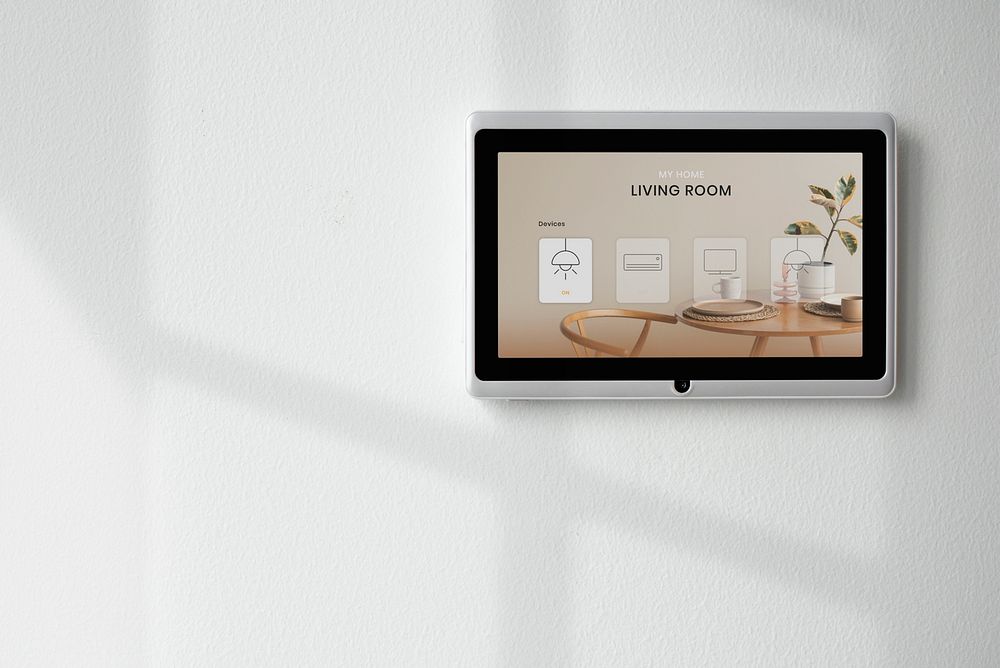 Smart home panel monitor mockup psd panel