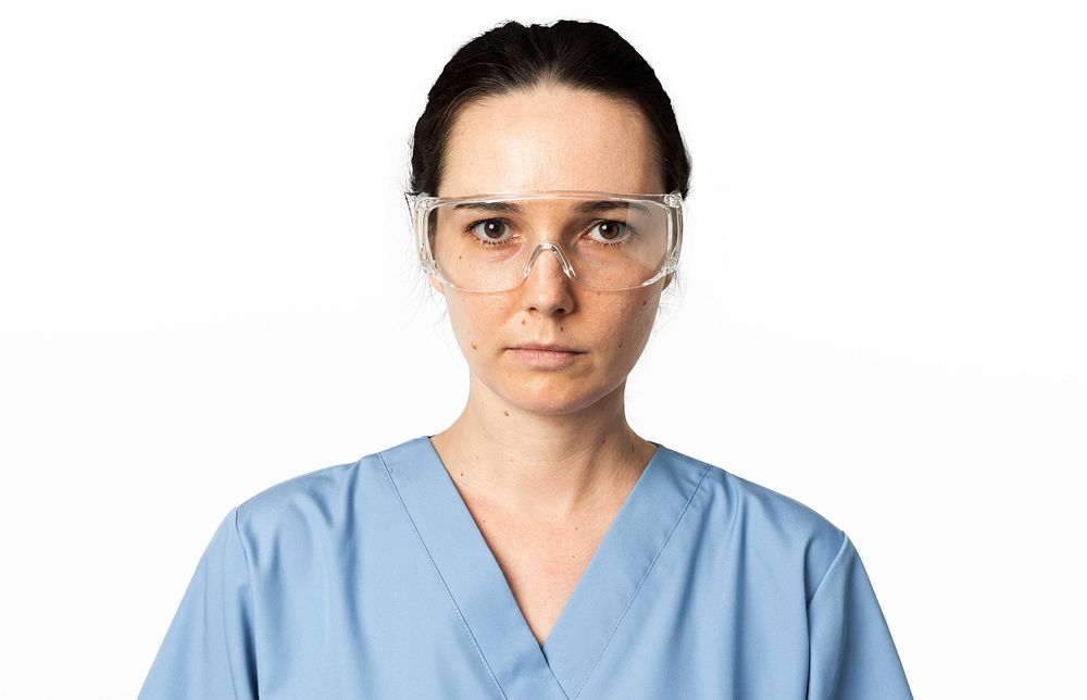 Female doctor with transparent glasses