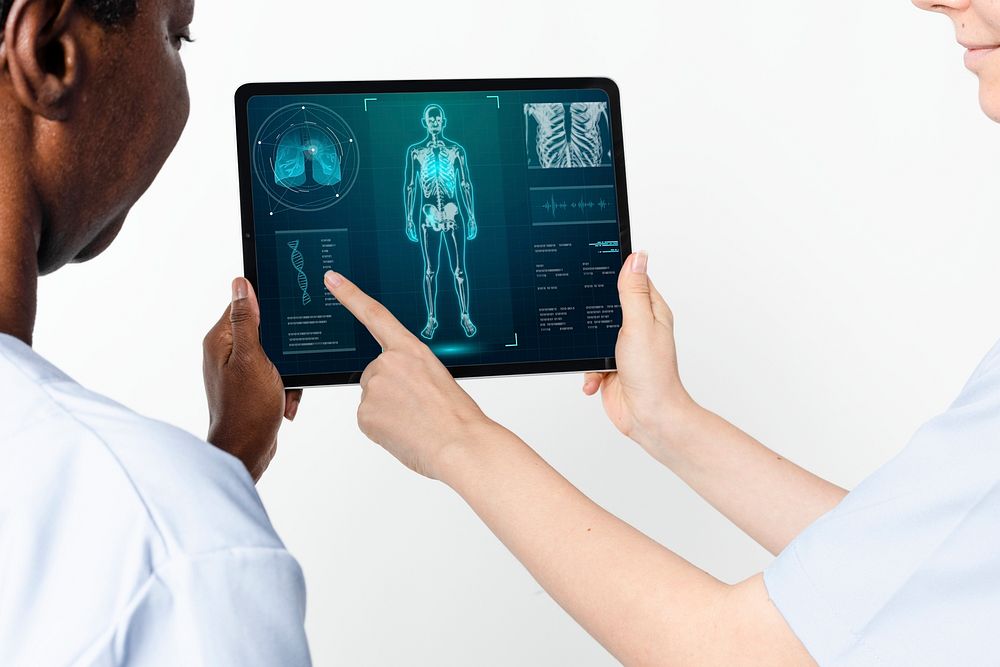 Tablet screen mockup psd medical technology