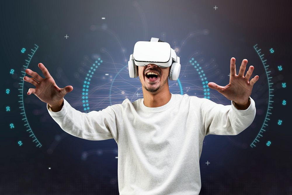 VR headset mockup gaming technology psd