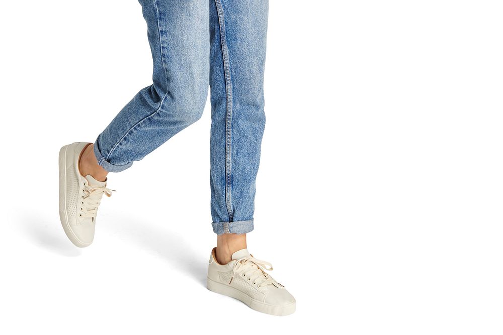 Women's white shoes mockup minimal sneakers