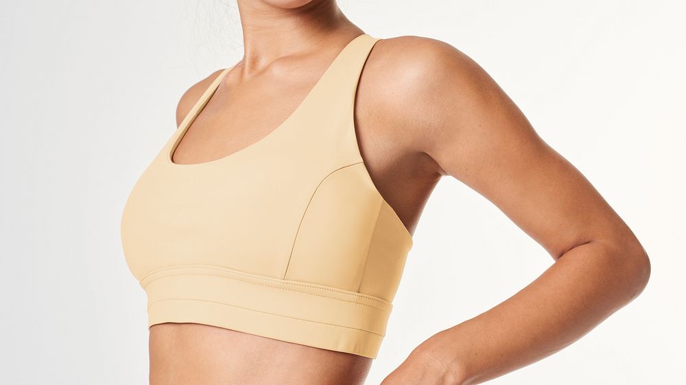 Yellow sports top mockup women's active wear