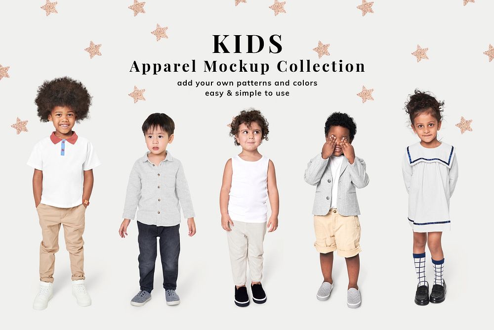 Kid's casual fashion psd mockup banner