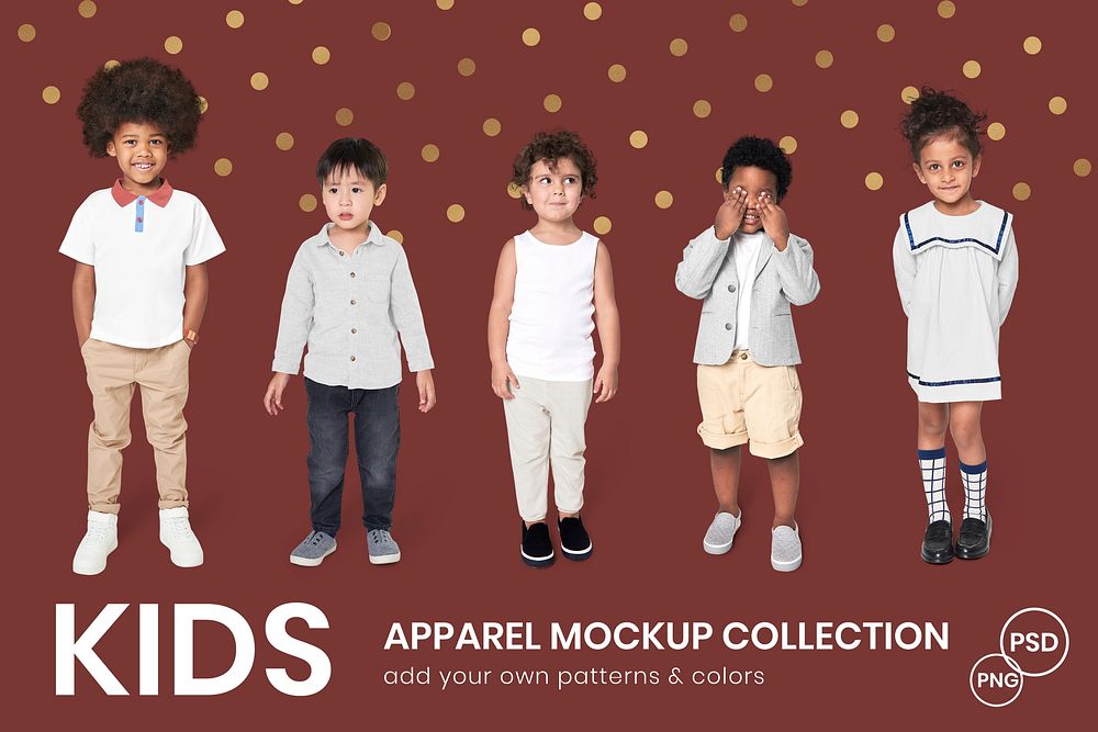 Kid's fashion psd mockup collection banner