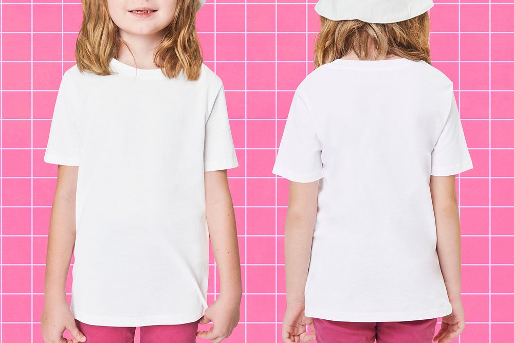 Girl in white tee psd mockup