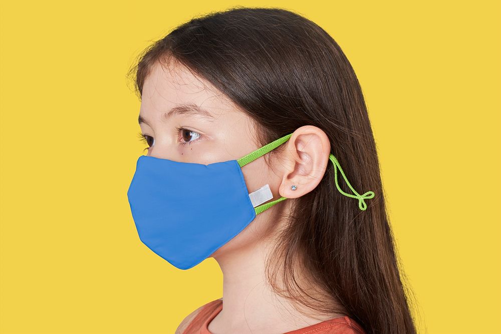 Girl wearing blue face mask Free Photo rawpixel