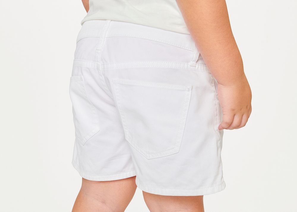 Child's white shorts psd mockup