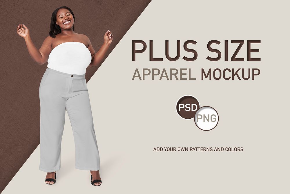 Women's apparel psd plus size fashion mockup promotional template