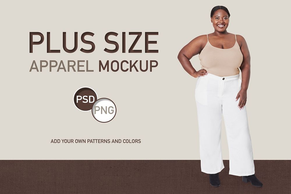 Women's apparel psd plus size fashion mockup promotional template