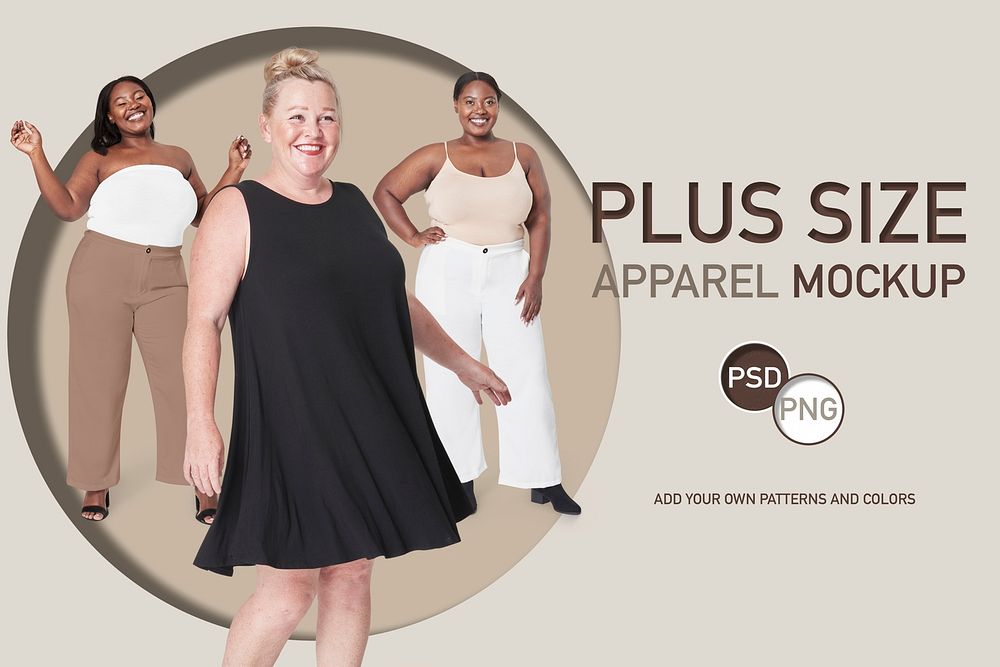 Plus size women's apparel psd ad template