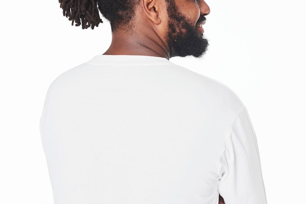 Men's white fashion t-shirt apparel psd mockup