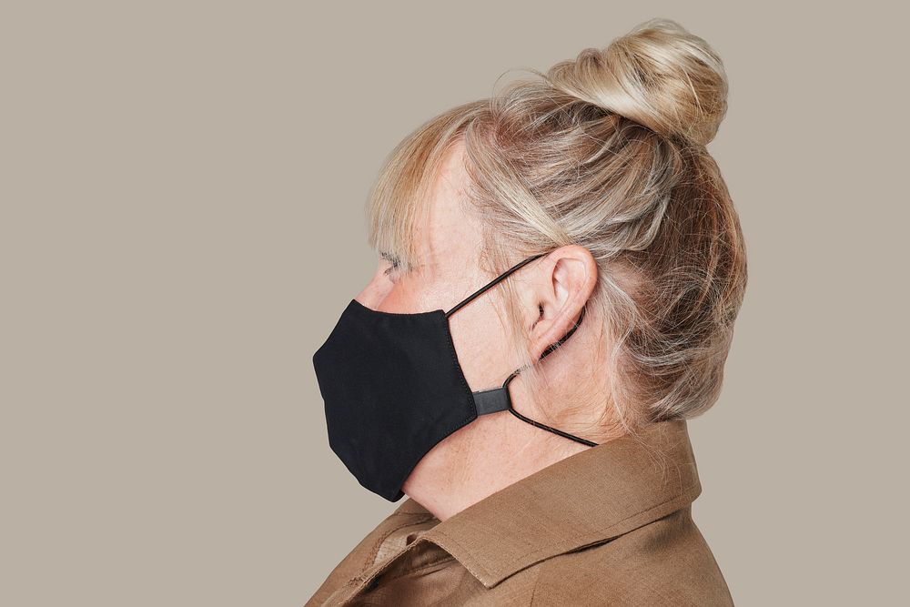Woman wearing face mask due to covid-19 protection