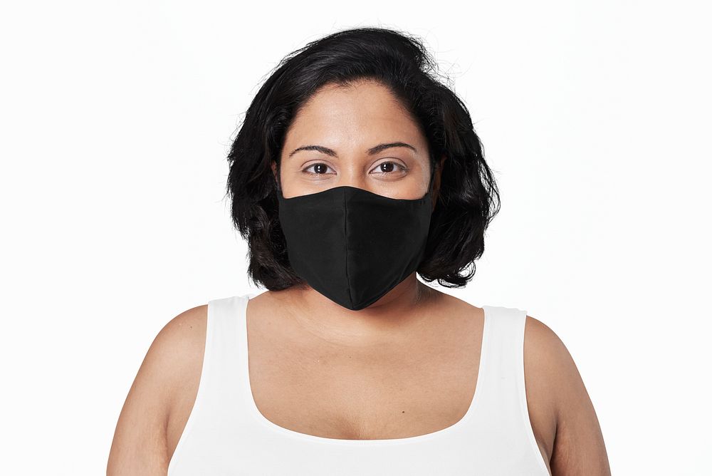 Woman wearing face mask due to covid-19 protection
