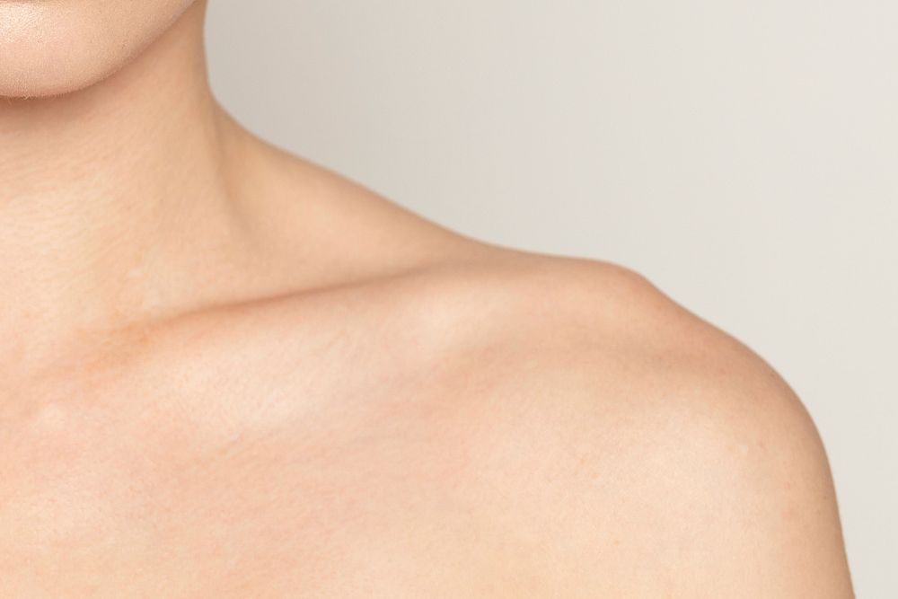 Bare shoulder and collar bone